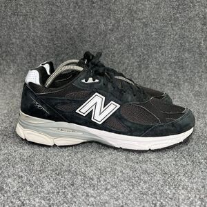 New Balance 990 v 3 Shoes Men's Size 9 MiUSA Black White Retro Athletic Sneakers